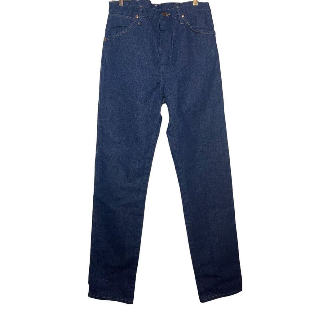 Vintage Wrangler Denim Jeans 80s Straight Leg Medium Wash 33x36 100% Cotton